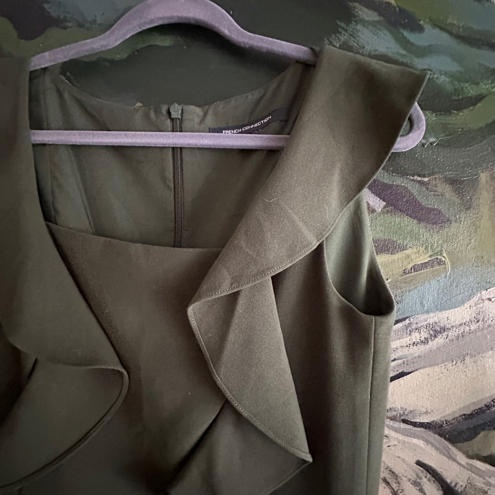 French Connection Olive Mini Dress with Ruffles - Picture 3 of 5